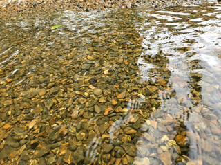 pebbles under water