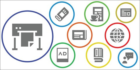 newspaper icon set