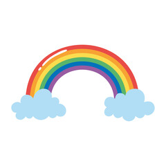 rainbow clouds dream fantasy isolated icon design