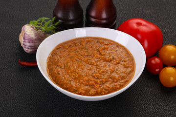 Famous Spanish gazpacho tomato soup