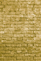 The background of the old beige brick wall for design interior and  various scenes or as a background for video interviews.