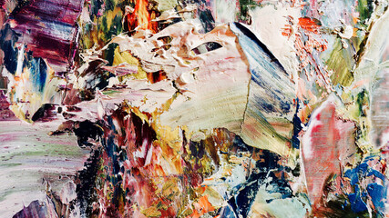Colorful abstract background wallpaper. Modern motif visual art.  Mixtures of oil paint. Trendy...