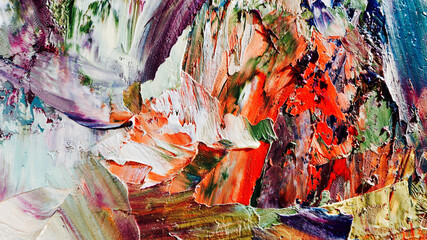 Colorful abstract background wallpaper. Modern motif visual art.  Mixtures of oil paint. Trendy...