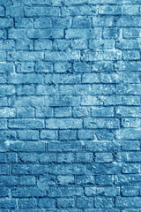 The background of the old blue brick wall for design interior and  various scenes or as a background for video interviews.