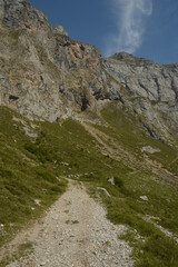 The dramatic landscape in the Picos de Europa mountains in Cantabria and Castile and Leon in Spain