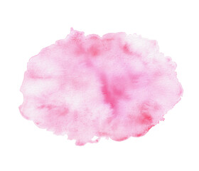 Abstract pink watercolor on white background. The color splashing in the paper.
