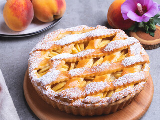 peach pie, close up
