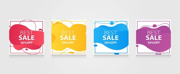 Dynamic modern fluid mobile for flash sale banners. Sale banner template design, Flash sale special offer set