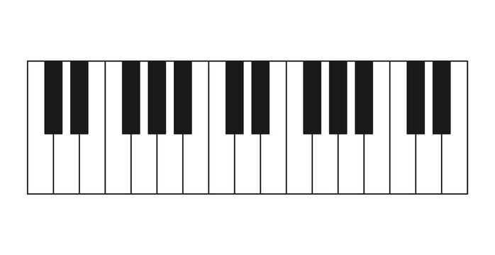 Piano keys vector illustration. Part of a musical instrument. On a white background