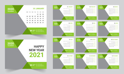 Desk Calendar 2021 Template Design