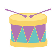kids toys drum musical instrument isolated icon design white background