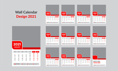 Wall Calendar 2021 Template