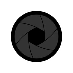Camera lens shutter icon isolated on white background. Vector illustration