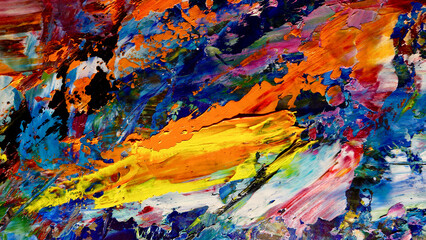 Colorful abstract background wallpaper. Modern motif visual art.  Mixtures of oil paint. Trendy...