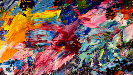 Colorful abstract background wallpaper. Modern motif visual art.  Mixtures of oil paint. Trendy...