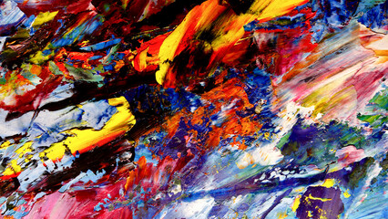 Colorful abstract background wallpaper. Modern motif visual art.  Mixtures of oil paint. Trendy...