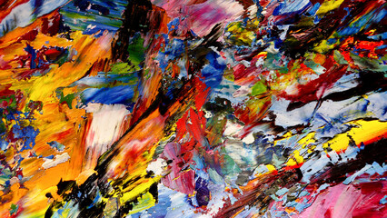 Colorful abstract background wallpaper. Modern motif visual art.  Mixtures of oil paint. Trendy...