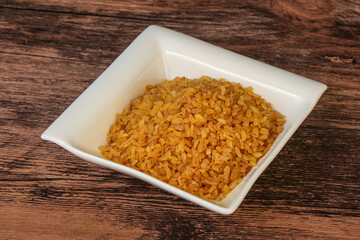 Vegetarian cuisine - dry bulgur for cooking