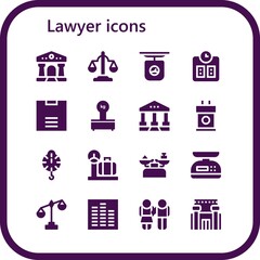 Modern Simple Set of lawyer Vector filled Icons