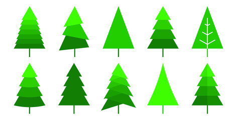 Vector illustration of minimalist style christmas trees