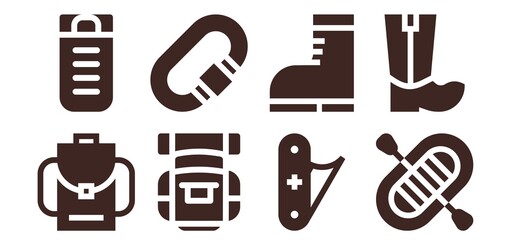 hiking icon set