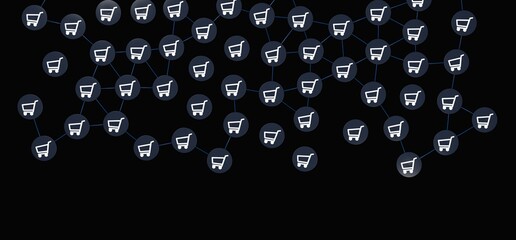 digital shopping Cart Flat Design E-Commerce 3d illustration