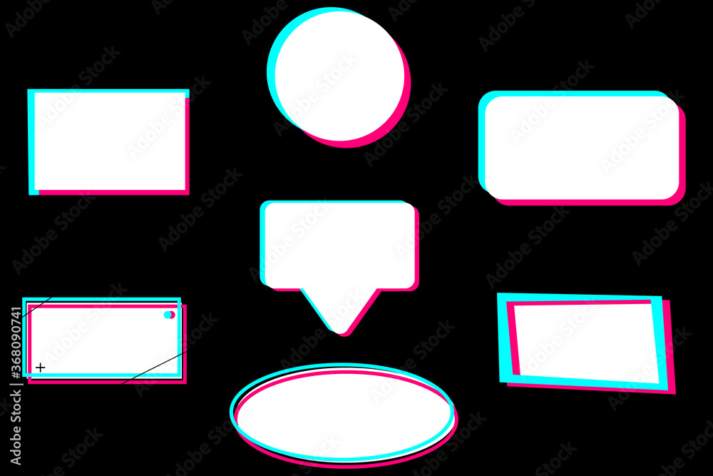 Wall mural set of clean stickers in the style of social media. user interface. ui. web design. social media con