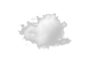 Single Nature white cloud isolate on white background. Cutout cloud element design for multi purpose use.