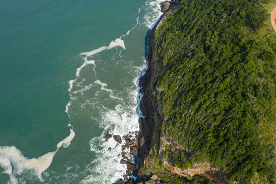 Aerial view of the hill and sea. © Ranimiro