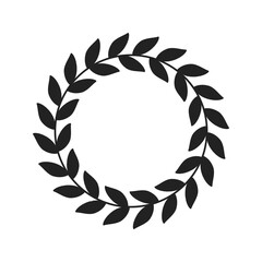 Wreath Leaves Vector Logo Frame Illustration Background