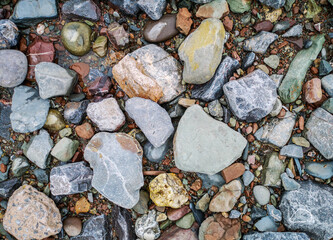 Background of multiple colorful rocks