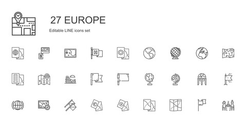 europe icons set