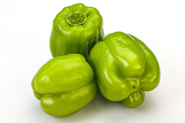 Green sweet bell pepper heap