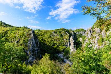 The nature of the Zagori region of Greece, mountains, hills, gorges and geological formations called "stone forest".