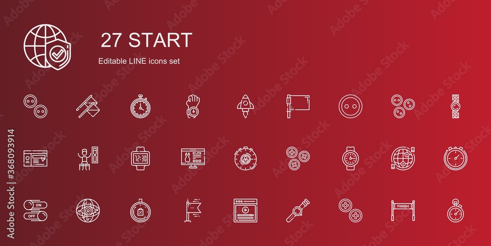 Poster start icons set