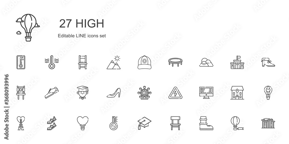 Wall mural high icons set