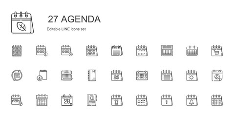 agenda icons set