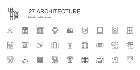 architecture icons set