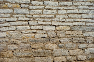 texture of old masonry made of natural raw stone