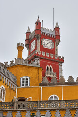 Naklejka premium Portugal. Sintra. Pena Palace. Clock Tower above the Queen's Terrace