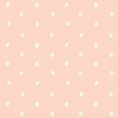 cute hand drawn doodle polka dot seamless pattern in blush pink and off white © ProjectPixels
