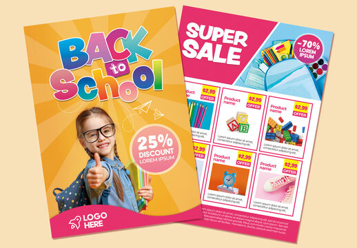 Back to School Sales Flyer Layout