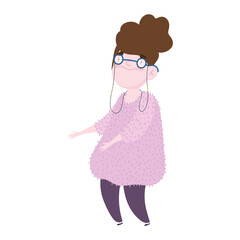 grandparents day, grandma standing character cartoon isolated icon design