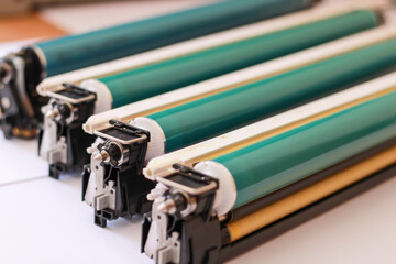 Old photosensitive drums of laser printers and copiers