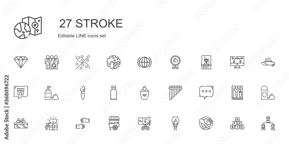 Poster stroke icons set