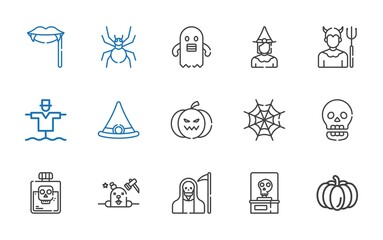 scary icons set
