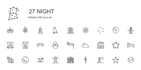 night icons set