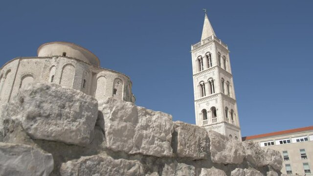 Cathedral of St. Anastasia and visitors, Zadar, Zadar County, Dalmatia region, Croatia