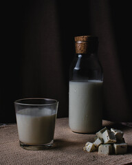 bottle of milk with a cork