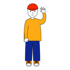 Man with a welcome gesture